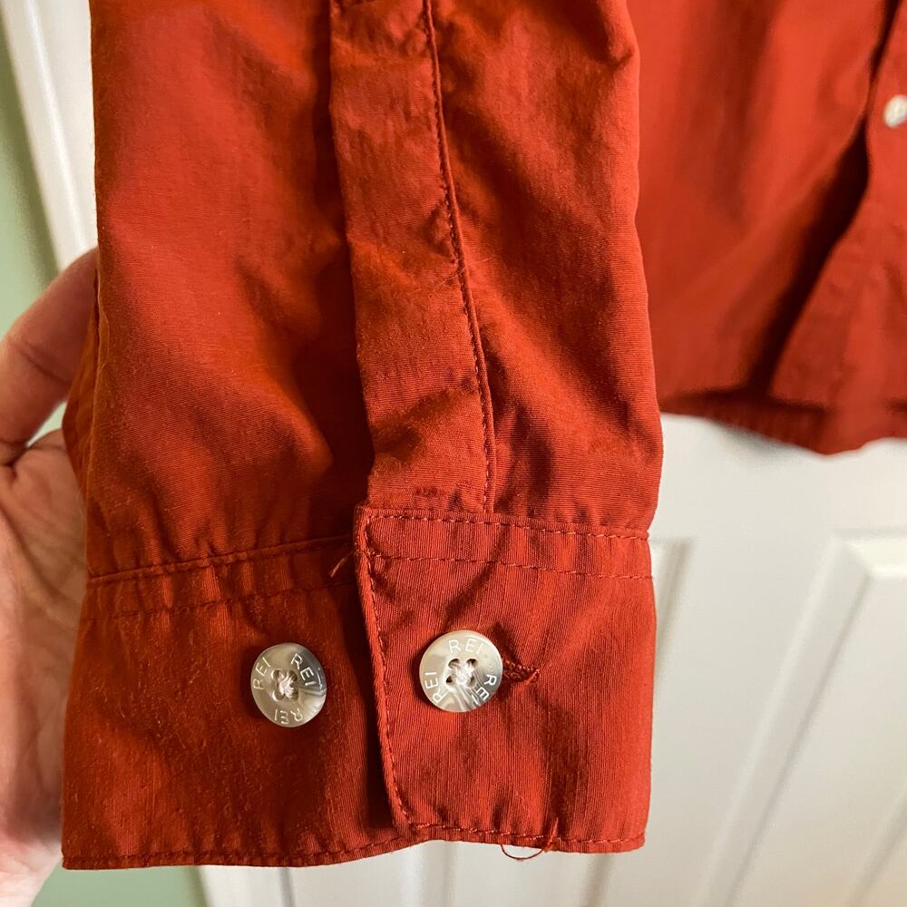 REI Men's Button Down Nylon Shirt Sz XXL UPF 40+ Fishing Hiking Outdoors Rust - Picture 9 of 14